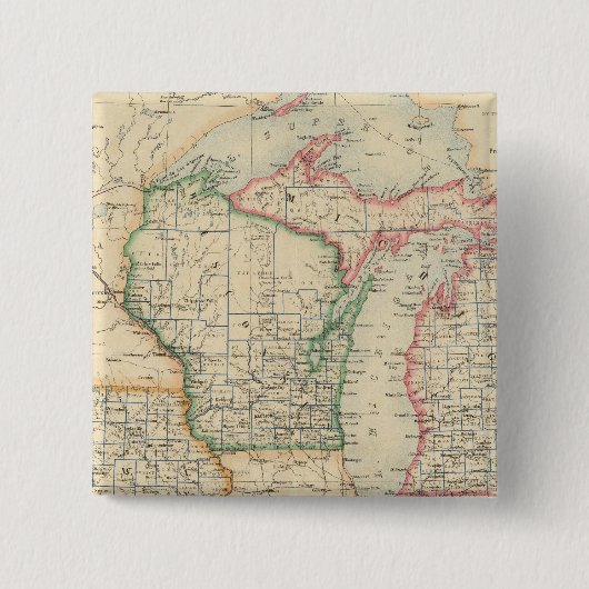 Staaten von Michigan, Wisconsin und Iowa Button (Vorderseite)
