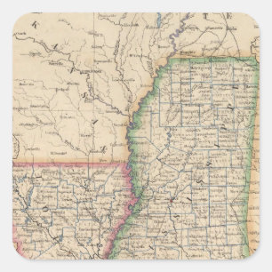 Staaten von Mississippi und von Louisiana Quadratischer Aufkleber