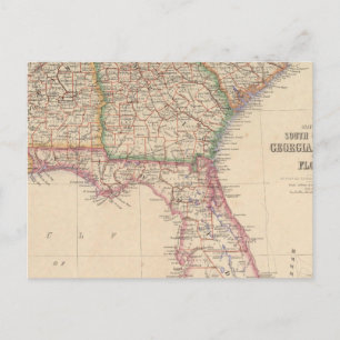 Staaten von South Carolina, Georgia und Alabama Postkarte