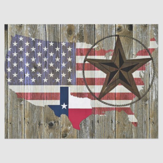 Staatliche Fahne von Texas Lone Star Seidenpapier (Vorderseite)