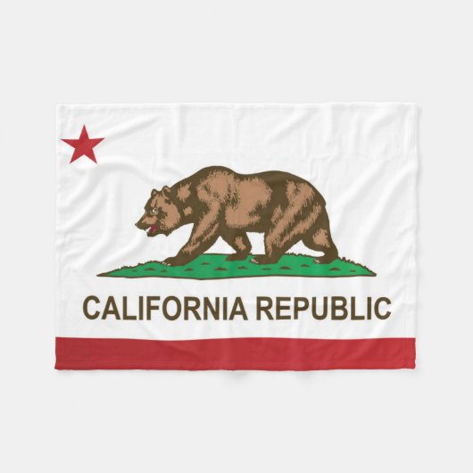 Staatliche Flagge Kaliforniens, USA Fleecedecke (Vorderseite (Horizontal))