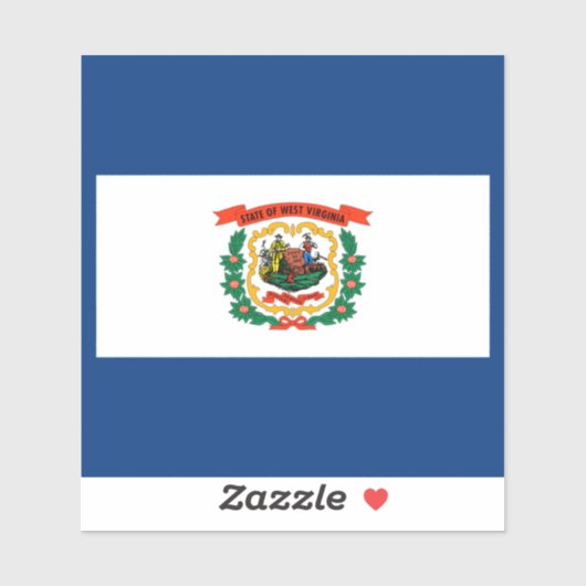 Staatliche Flaggengestaltung West Virginia Aufkleber (Blatt)
