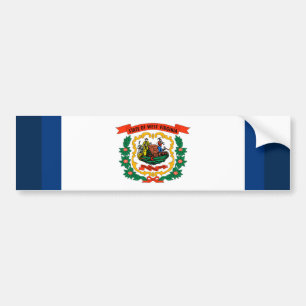 Staatliche Flaggengestaltung West Virginia Autoaufkleber