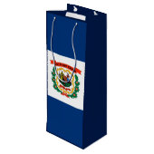 Staatliche Flaggengestaltung West Virginia Geschenktüte Für Weinflaschen (Rückseite Schrägansicht)