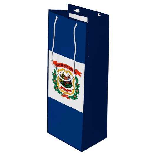 Staatliche Flaggengestaltung West Virginia Geschenktüte Für Weinflaschen (Vorderseite Schrägansicht)