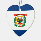 Staatliche Flaggengestaltung West Virginia Keramik Ornament (Links)