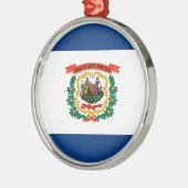 Staatliche Flaggengestaltung West Virginia Ornament Aus Metall (Links)