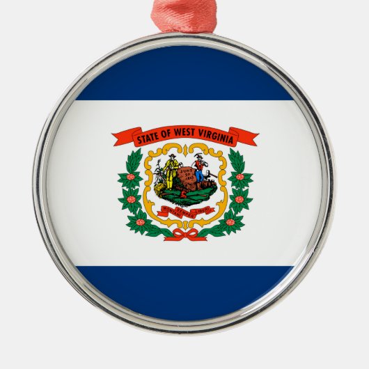 Staatliche Flaggengestaltung West Virginia Ornament Aus Metall (Vorne)