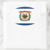 Staatliche Flaggengestaltung West Virginia Ovaler Aufkleber (Tasche)