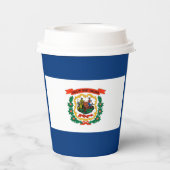 Staatliche Flaggengestaltung West Virginia Pappbecher (Rückseite)