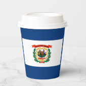 Staatliche Flaggengestaltung West Virginia Pappbecher (Vorderseite)