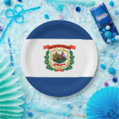 Staatliche Flaggengestaltung West Virginia Pappteller (Party)