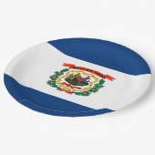 Staatliche Flaggengestaltung West Virginia Pappteller (Schrägansicht)