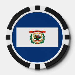 Staatliche Flaggengestaltung West Virginia Pokerchips