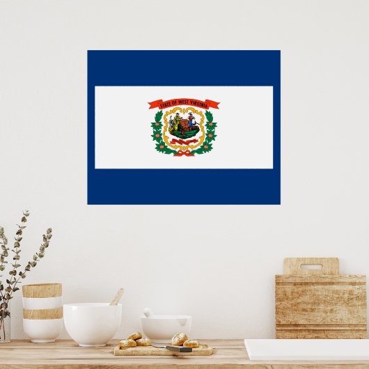 Staatliche Flaggengestaltung West Virginia Poster (Küche)