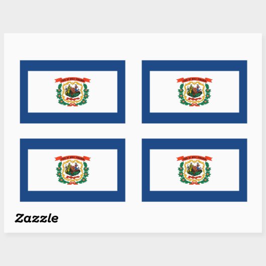 Staatliche Flaggengestaltung West Virginia Rechteckiger Aufkleber (Blatt)