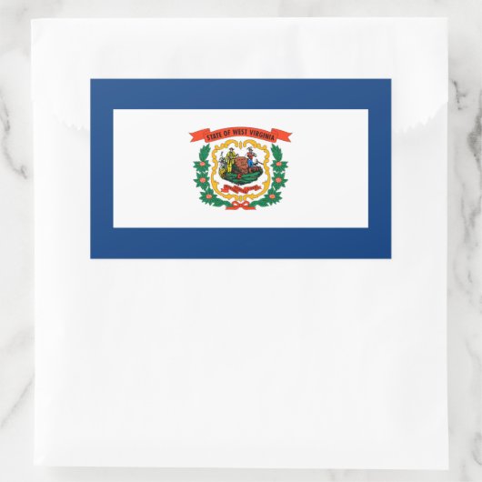 Staatliche Flaggengestaltung West Virginia Rechteckiger Aufkleber (Tasche)