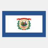 Staatliche Flaggengestaltung West Virginia Rechteckiger Aufkleber (Vorderseite)