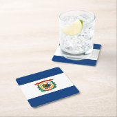 Staatliche Flaggengestaltung West Virginia Rechteckiger Pappuntersetzer (Vor Ort)