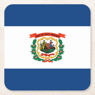 Staatliche Flaggengestaltung West Virginia Rechteckiger Pappuntersetzer