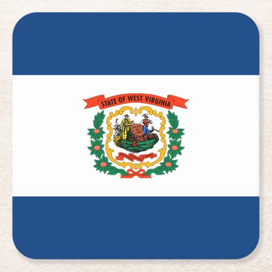 Staatliche Flaggengestaltung West Virginia Rechteckiger Pappuntersetzer (Vorderseite)