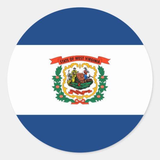Staatliche Flaggengestaltung West Virginia Runder Aufkleber (Vorderseite)