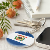 Staatliche Flaggengestaltung West Virginia Schlüsselanhänger (Vorderseite rechts)