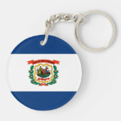 Staatliche Flaggengestaltung West Virginia Schlüsselanhänger (Rückseite)