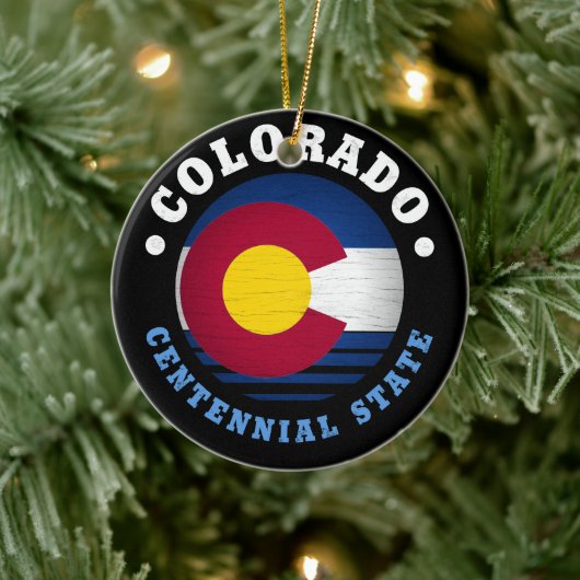 STAATLICHER FLAG VON COLORADO KERAMIK ORNAMENT (Baum)