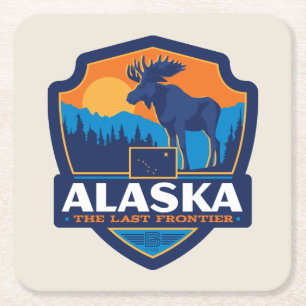 Staatlicher Stolz   Alaska Rechteckiger Pappuntersetzer
