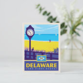 Staatlicher Stolz | Delaware Postkarte (Stehend Vorderseite)