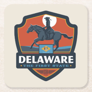 Staatlicher Stolz Delaware Rechteckiger Pappuntersetzer