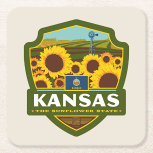 Staatlicher Stolz Kansas Rechteckiger Pappuntersetzer