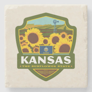 Staatlicher Stolz Kansas Steinuntersetzer