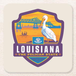 Staatlicher Stolz   Louisiana Rechteckiger Pappuntersetzer