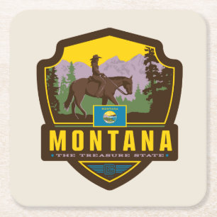 Staatlicher Stolz   Montana Rechteckiger Pappuntersetzer