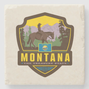 Staatlicher Stolz   Montana Steinuntersetzer