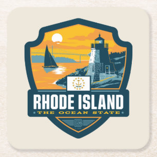 Staatlicher Stolz Rhode Island Rechteckiger Pappuntersetzer