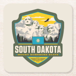 Staatlicher Stolz South Dakota Rechteckiger Pappuntersetzer