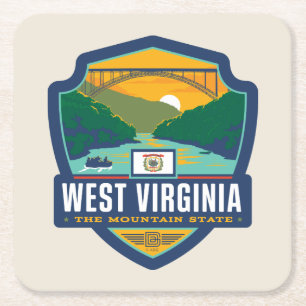 Staatlicher Stolz   West Virginia Rechteckiger Pappuntersetzer