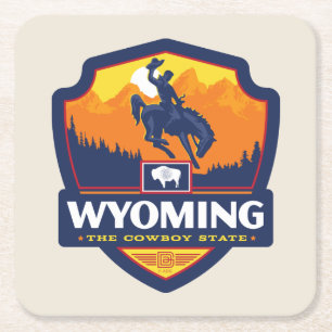 Staatlicher Stolz   Wyoming Rechteckiger Pappuntersetzer