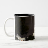Staats-Hauptstadt von Austin, Texas nachts Zweifarbige Tasse (Links)