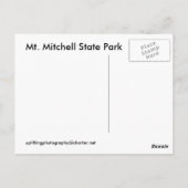 Staats-Park Mt. Mithcell Postkarte (Rückseite)