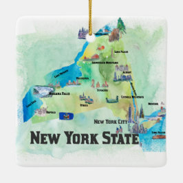 Staats-Reise-Plakat-Karte USA New York Keramikornament