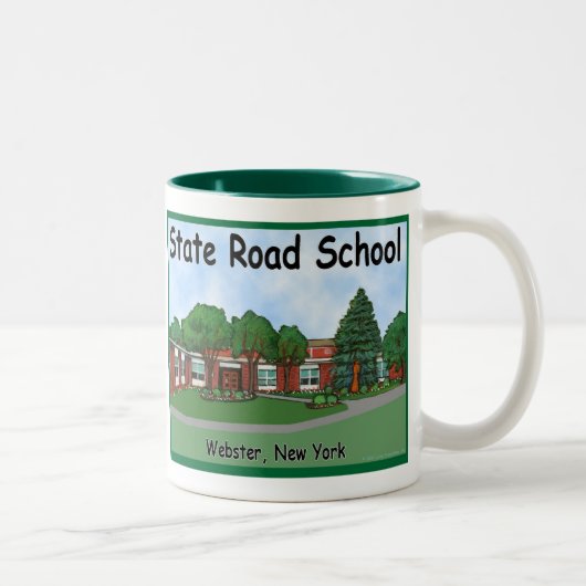 Staats-Straßen-Volksschule-Tasse Zweifarbige Tasse (Rechts)