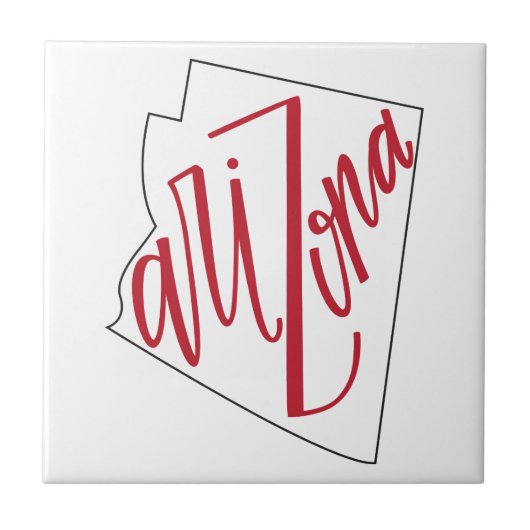 Staats-Typografie-Entwurf Arizonas | Fliese (Vorderseite)