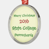 STAATS-UNI-PENNSYLVANIA-WEIHNACHTSverzierung 2016 Silbernes Ornament (Links)