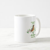 Staats-Vogel Robins Michigan Kaffeetasse (VorderseiteRechts)