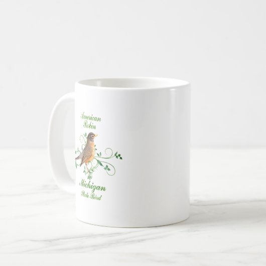 Staats-Vogel Robins Michigan Kaffeetasse (Vorderseite Links)