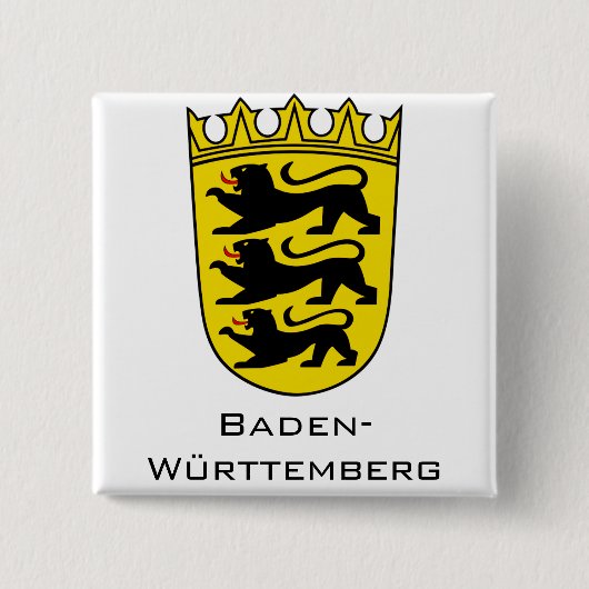 Staats-Wappen von Baden-Württemberg Große Version Button (Vorderseite)
